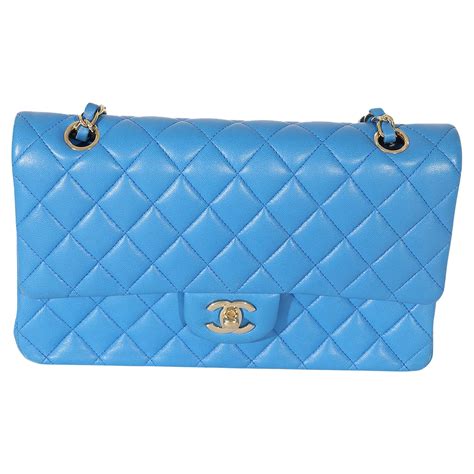 chanel classic light blue|royal blue chanel purse.